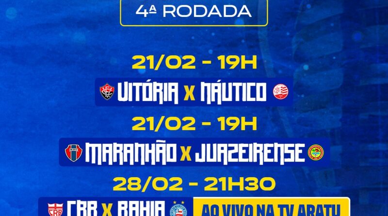 TV Aratu transmite CRB e Bahia pela quarta rodada da Copa do Nordeste.
