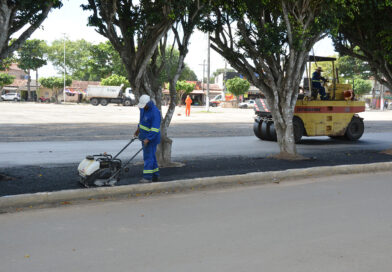 Praça do Forró recebe pavimentação asfáltica e prepara distrito de Maria Quitéria para o São João.